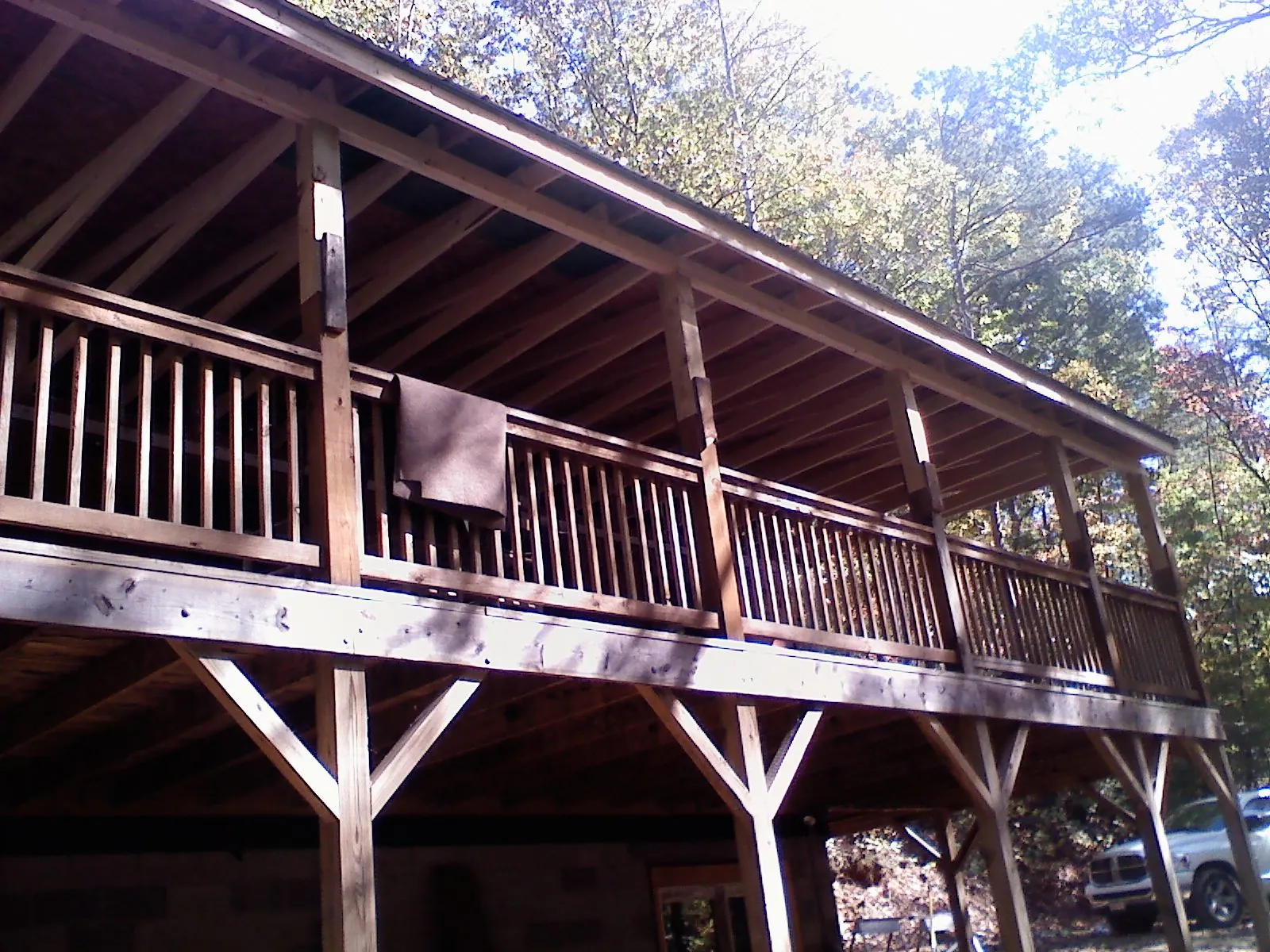 Timber framing under a new elevated porch and deck — Roof Leak Repair in Spotsylvania by Roofing Brothers